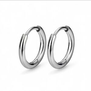 (1.0x2.0x8mm) F136 Implant-Grade Titanium Huggie Hoop Earrings
